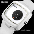 BOAMIGO Personality Creative Square Dial Soft Rubber Strap Gift Wristwatch Quartz Watch For Boy And Girl